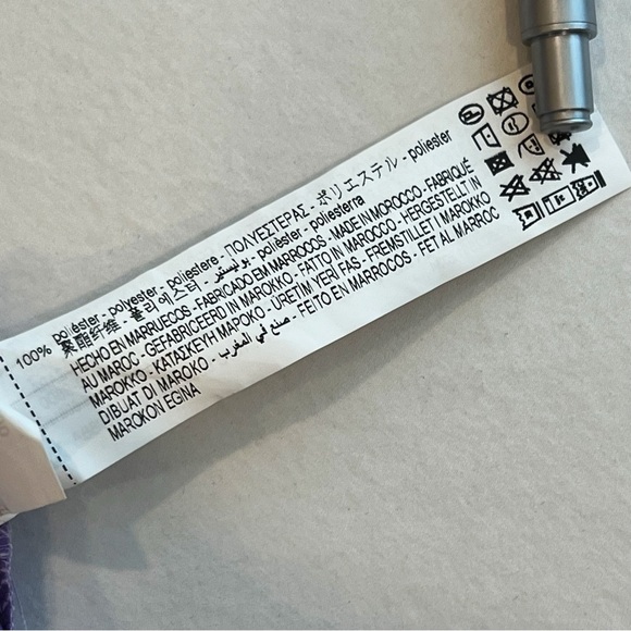 Zara Paisley Maxi Dress Womens Purple Long Slit Satin Long Sleeve Summer Medium - Picture 14 of 15